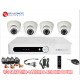4ch CCTV System 700tvl Sony Dome Vandalproof
